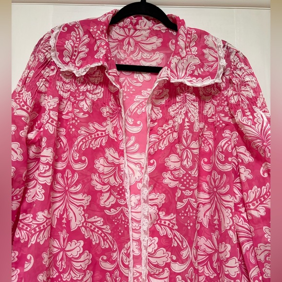 Pink Floral Long Robe - Picture 10 of 12